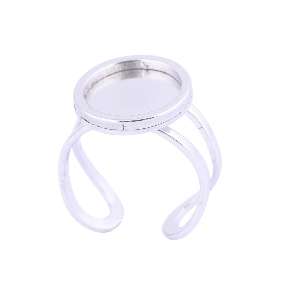 4263 10pcs Stainless Steel Ring Bezel Blanks Fit 12mm 20mm 25mm Cabochon